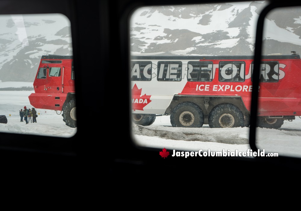 Fat Truck Window View of Glacier Tour Bus