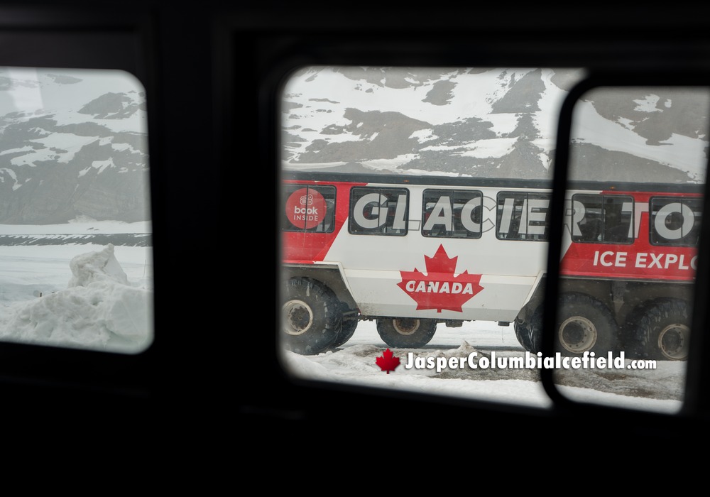 Ice Odyssey Window View of Glacier Tour Bus