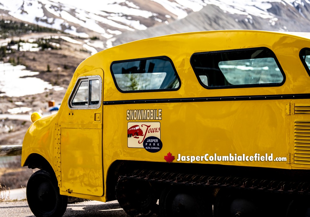 Discovery Centre's Old Yellow Snowmobile Tour Vehicle